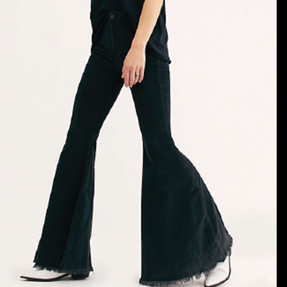 Free People Black Corduroy Float on Flare Size 27
